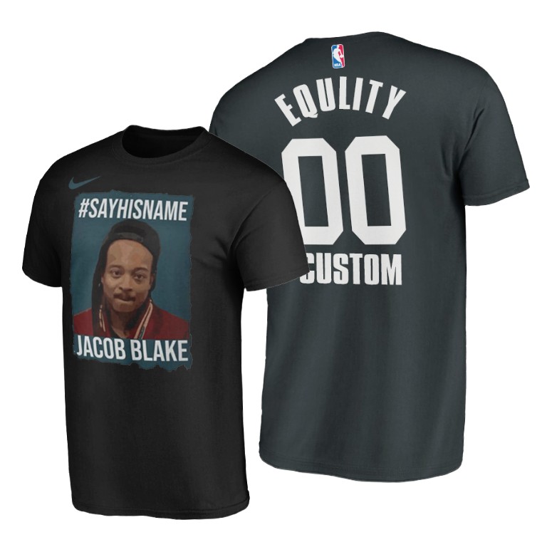Men's Los Angeles Lakers Custom #00 NBA Playoffs Boycott Justice For Jacob Equlity Social Justice Black Basketball T-Shirt UIW7083UG